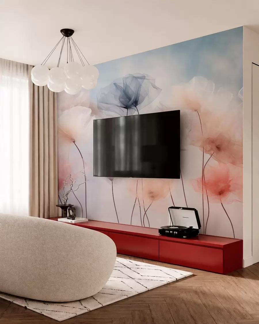 fototapet Flori aerisite, în nuanțe delicate de pastel w05818