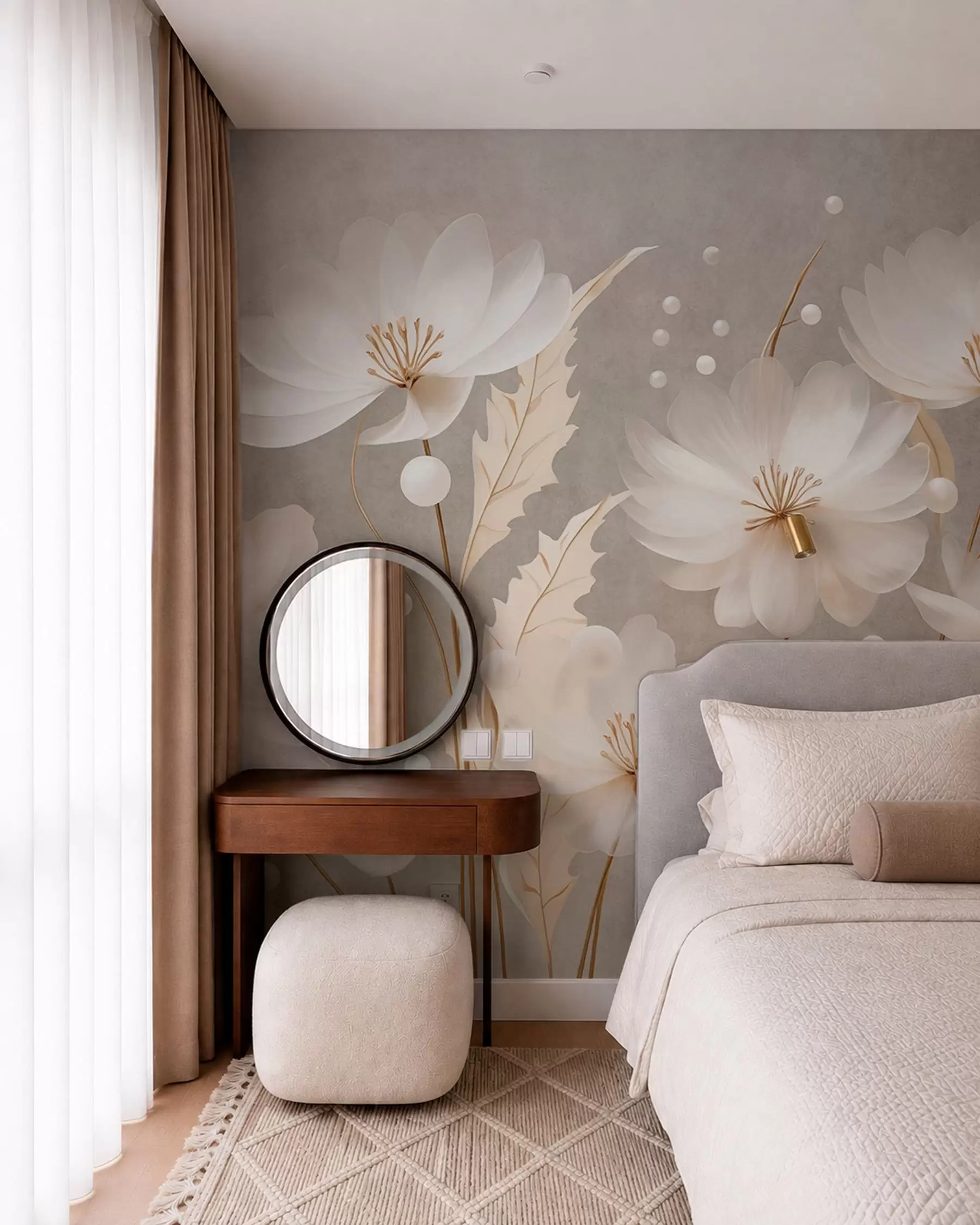 fototapet Dansul florilor albe w05857