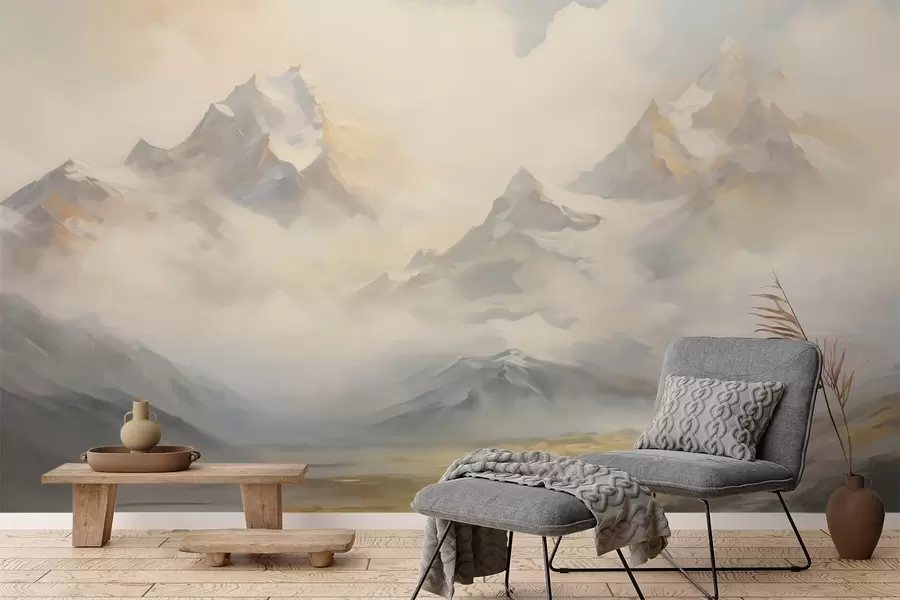fototapet Imitarea peisajului montan de pictură w05873