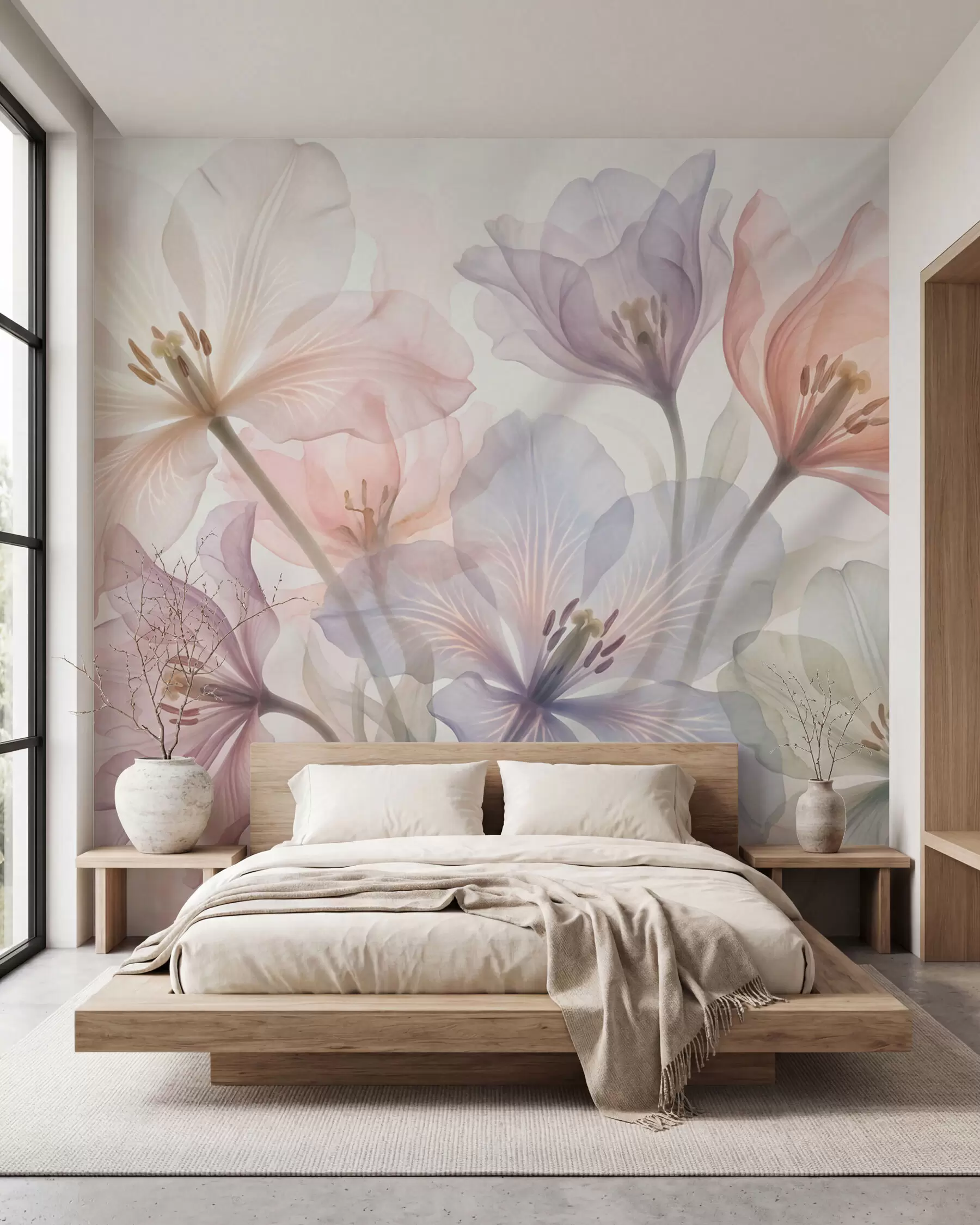 fototapet Petale în pastel w09999