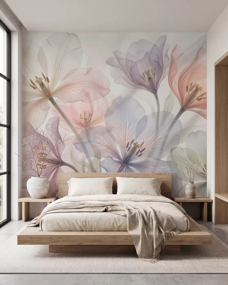 fototapet Petale în pastel w09999