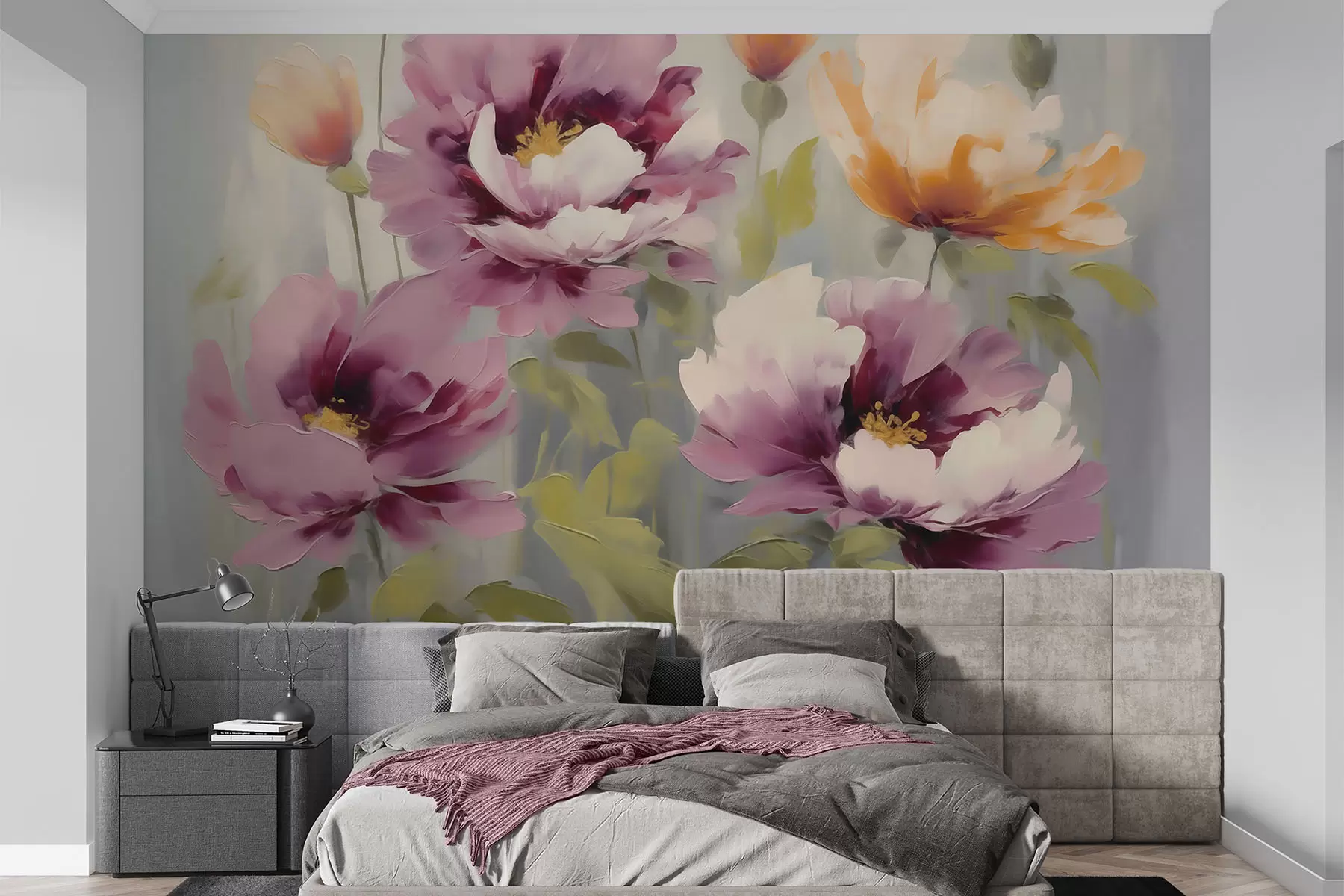 fototapet Flori stilizate în stil abstract, imitație de pictură w05848