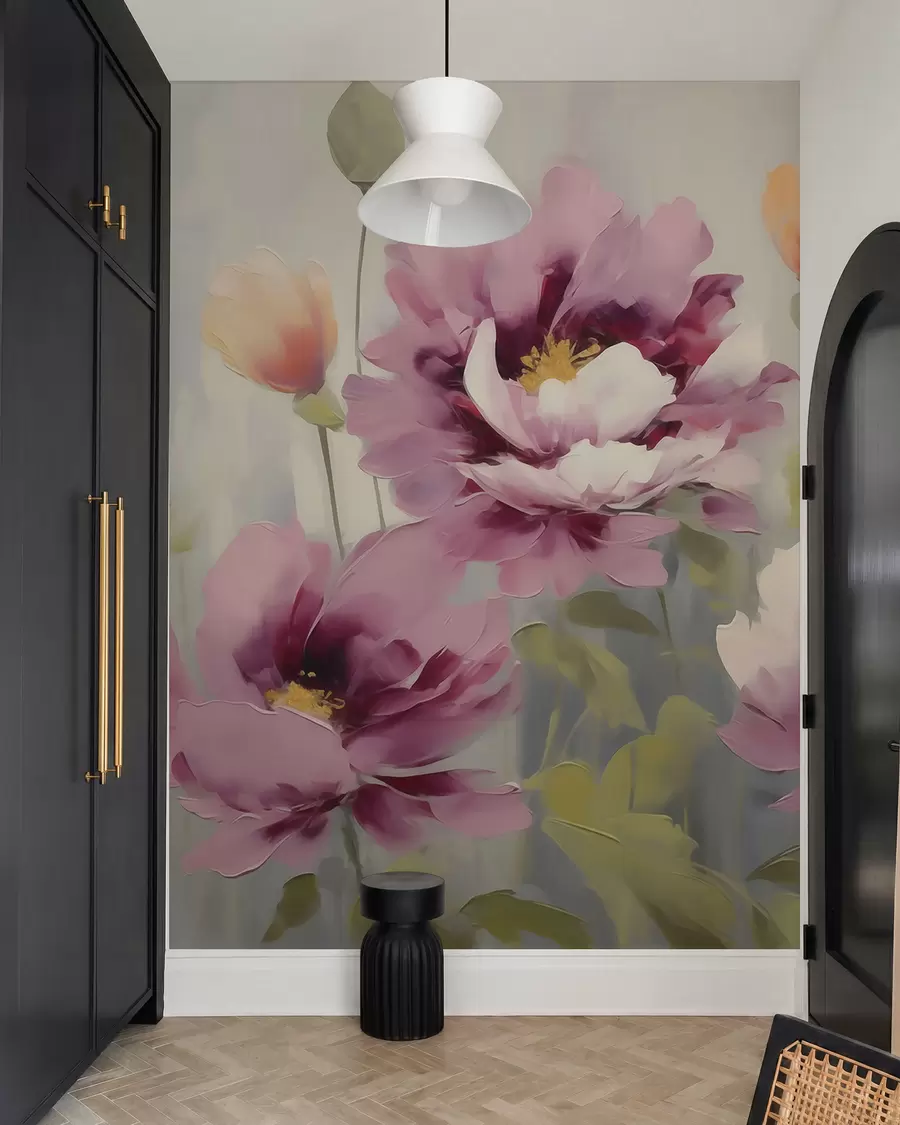 fototapet Flori stilizate în stil abstract, imitație de pictură w05848
