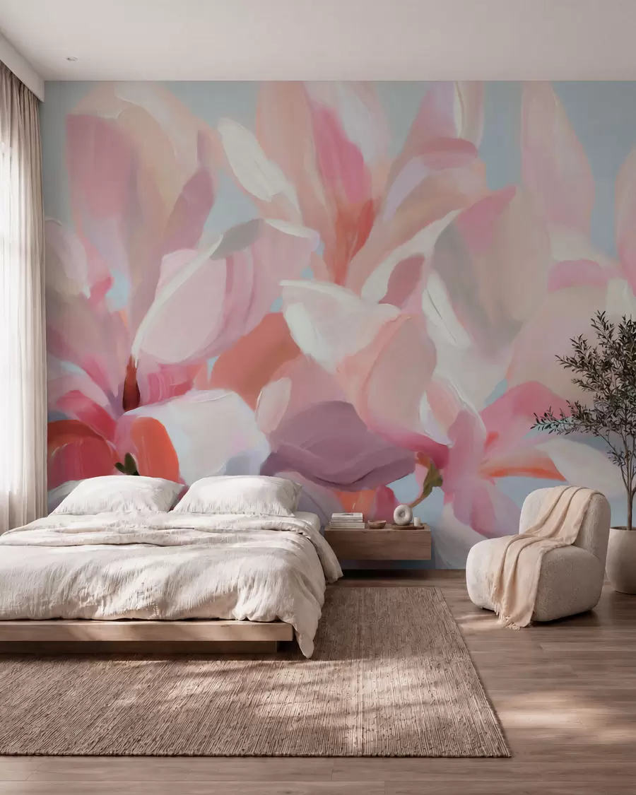 fototapet Magnolie în roz pudrat w10043