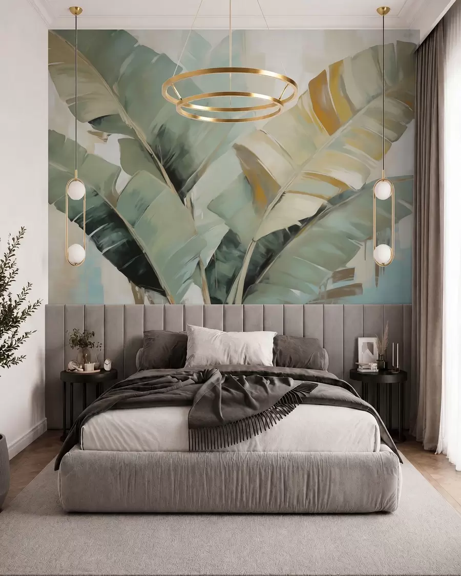 fototapet Frunziș abstract, pictură în stil imitație w05906