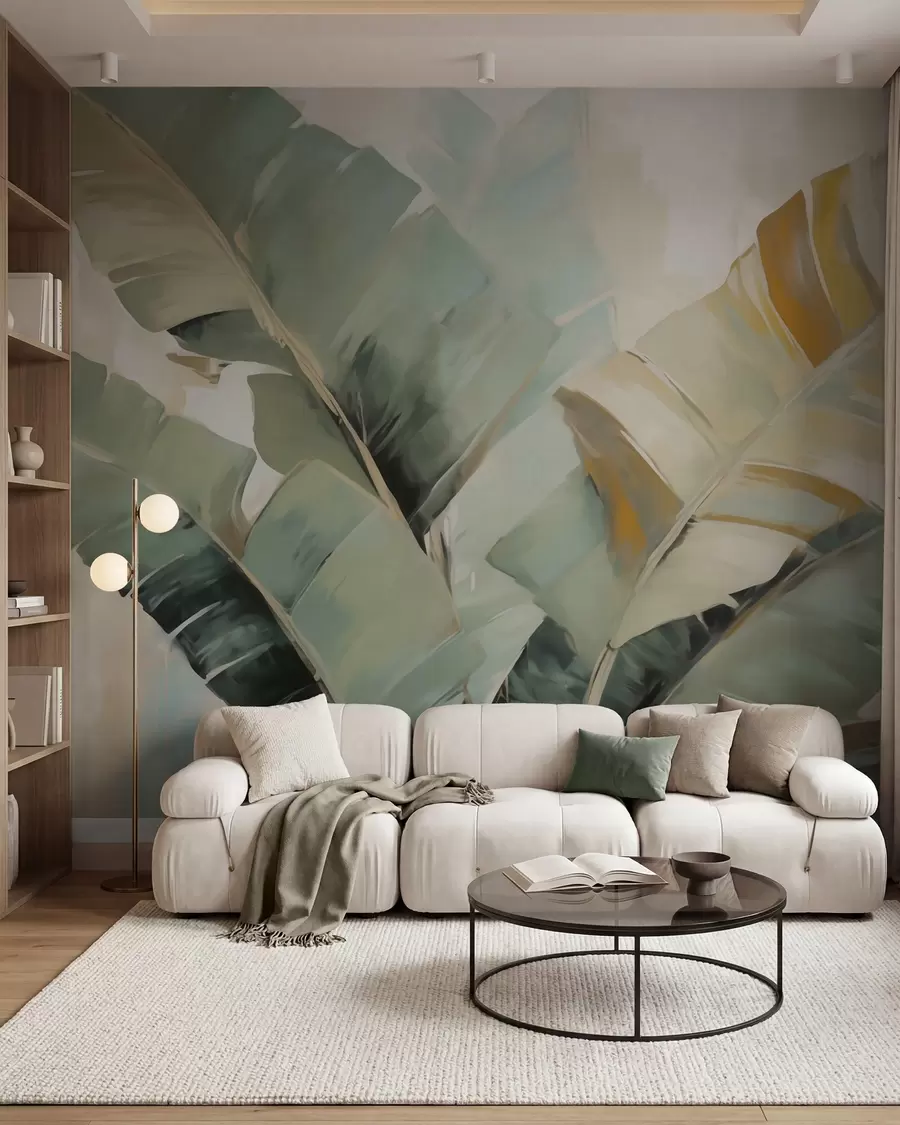 fototapet Frunziș abstract, pictură în stil imitație w05906