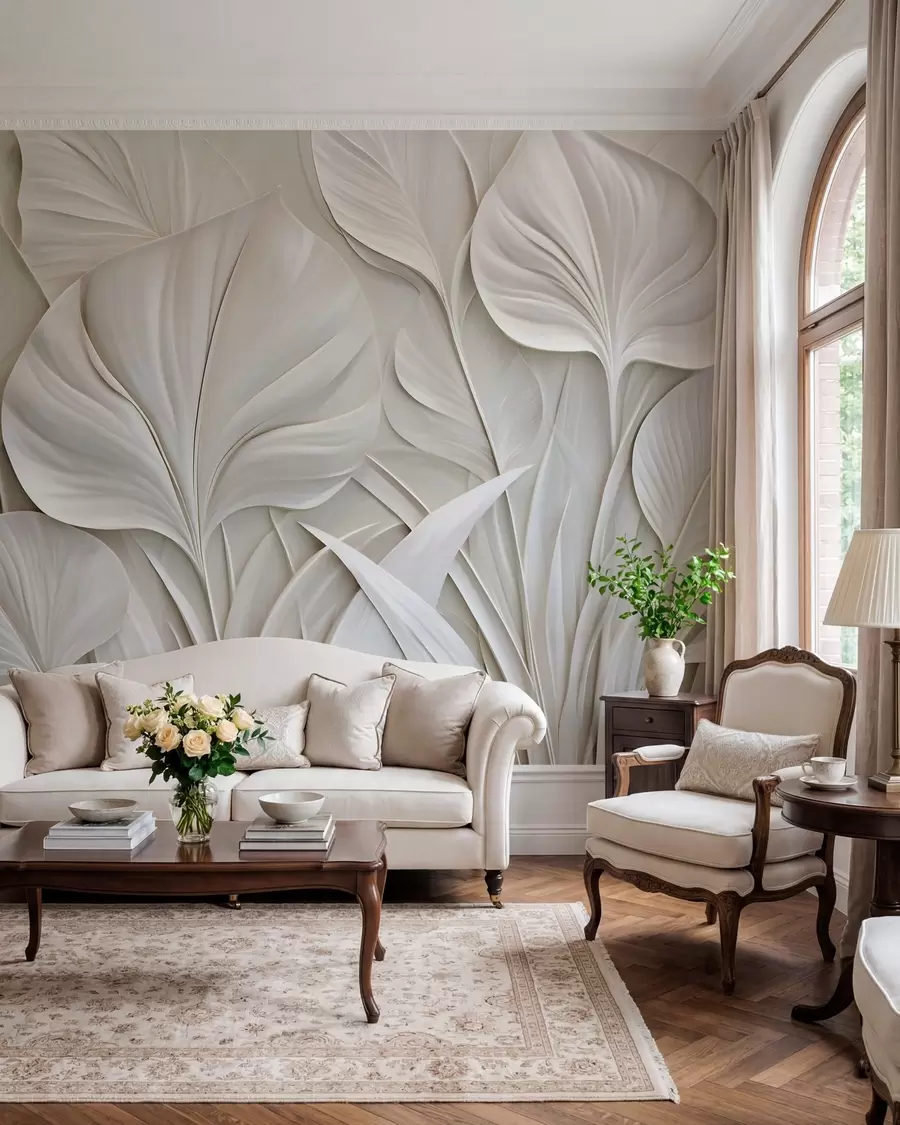 fototapet Frunze mari, realizate în stil basorelief w10074