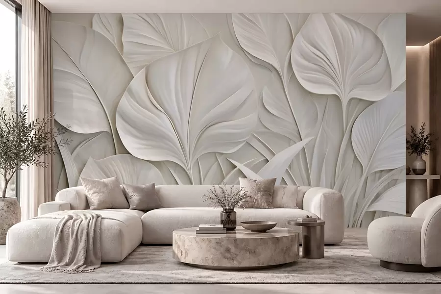 fototapet Frunze mari, realizate în stil basorelief w10074