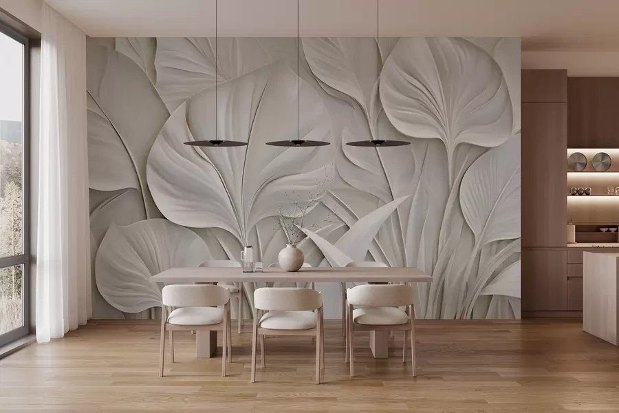 fototapet Frunze mari, realizate în stil basorelief w10074