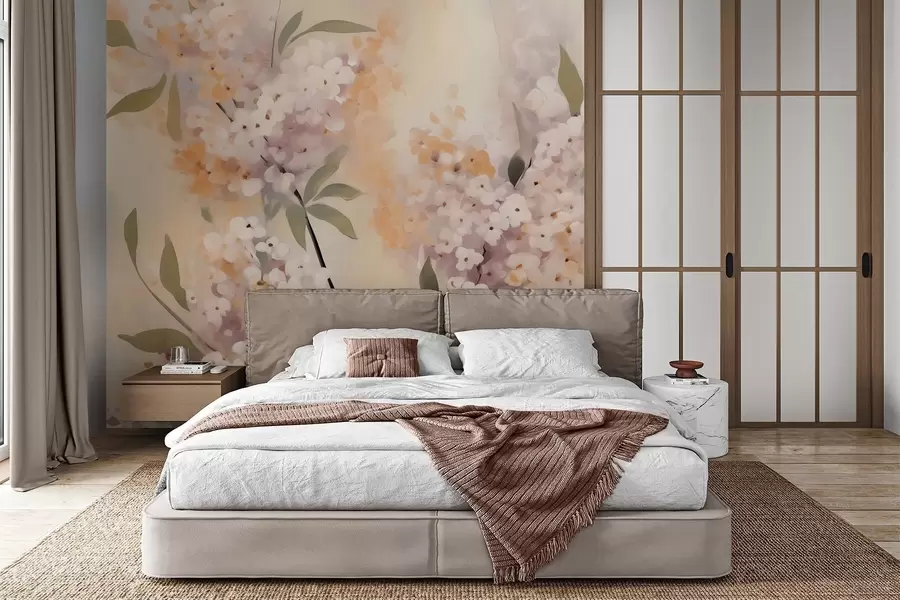 fototapet Ramuri abstracte cu flori w05872