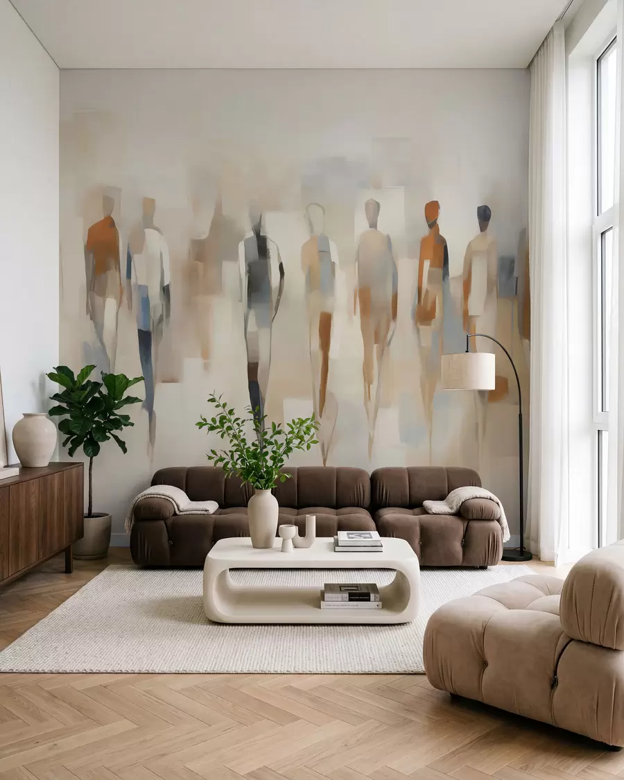 fototapet Siluete umane abstracte, imitație a unui tablou w05944