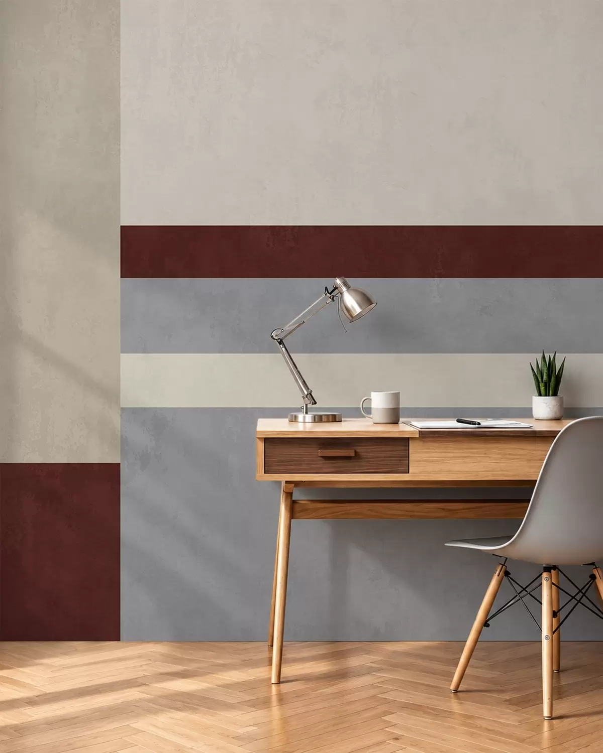 fototapet Geometrie abstractă cu blocuri de culoare burgund, gri și bej w05890v2