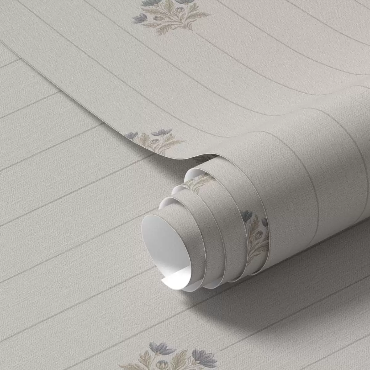 Wallpaper Ornamente florale delicate și dungi verticale a01282