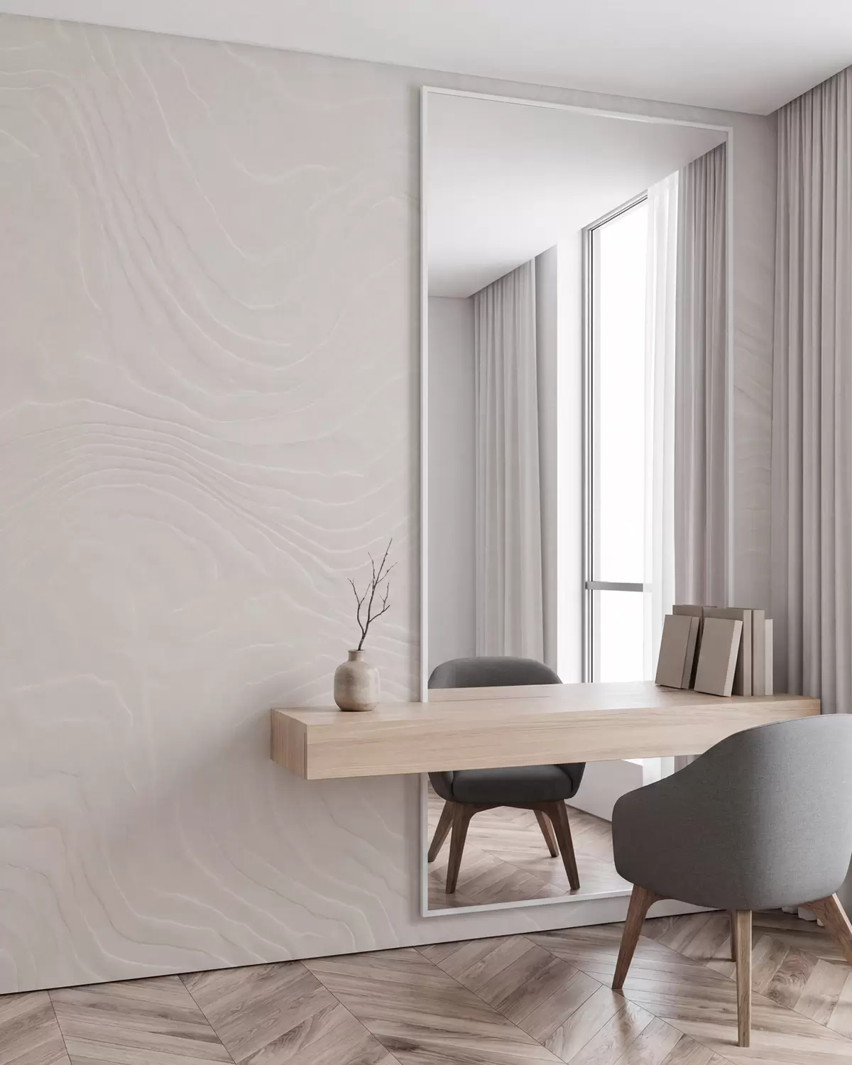 fototapet Textură abstractă, ușoară, cu linii ondulate și un efect natural de tencuială w10092