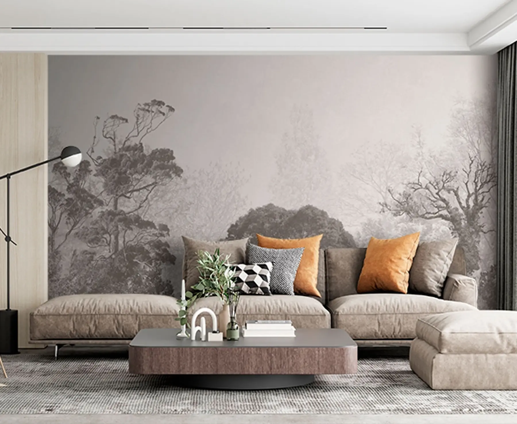 fototapet Copaci pe fundal de grunge u79824