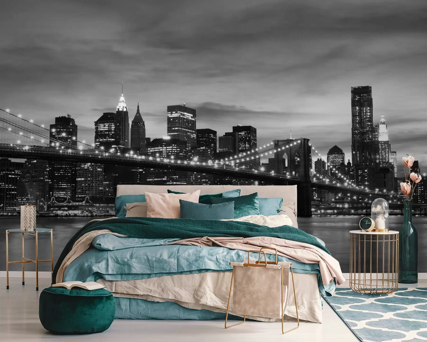 fototapet Linia orizontului orașului la amurg în monocromie u55510