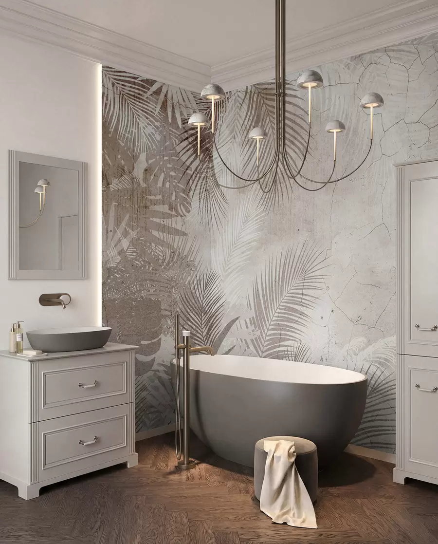 fototapet Glamorous 3D frunze în stil grunge u73583