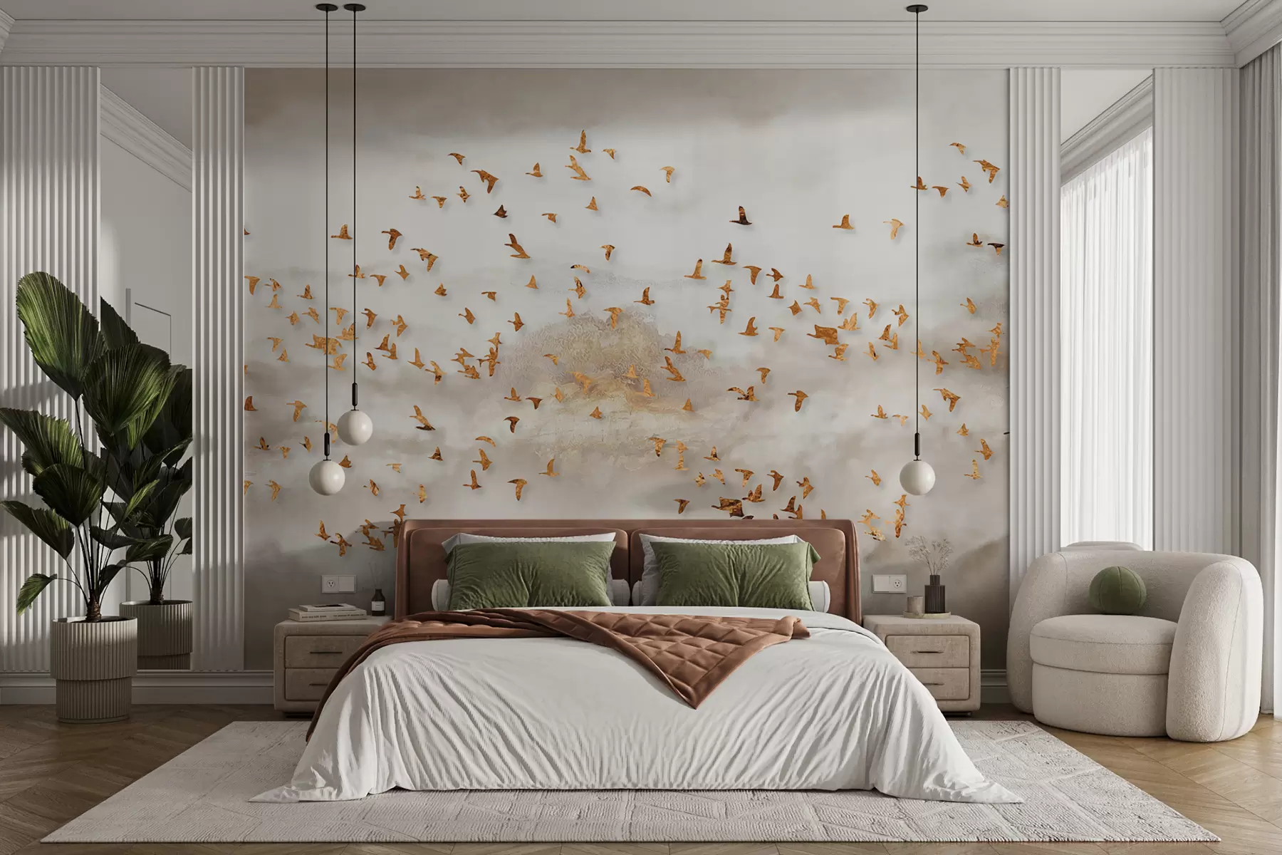 fototapet Stol de păsări în munți u93537