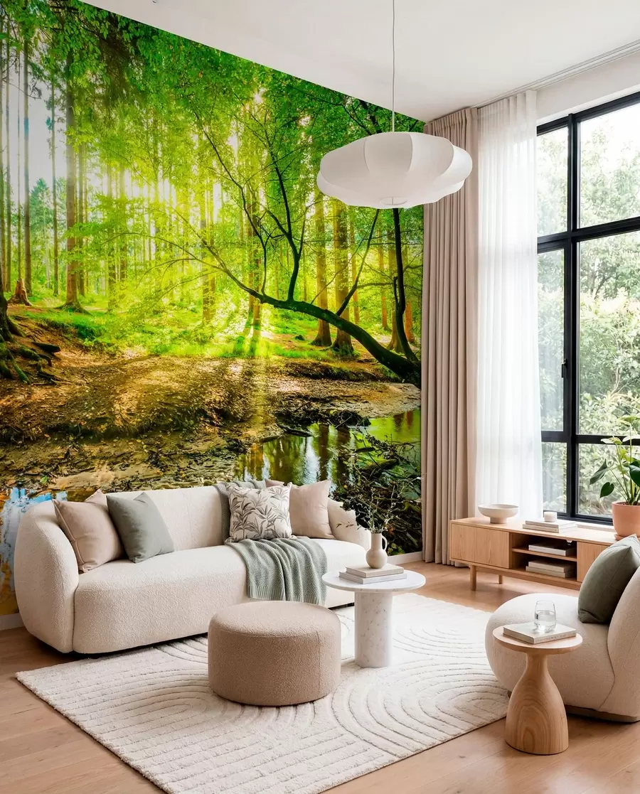 fototapet Transparența fluxului forestier u93621