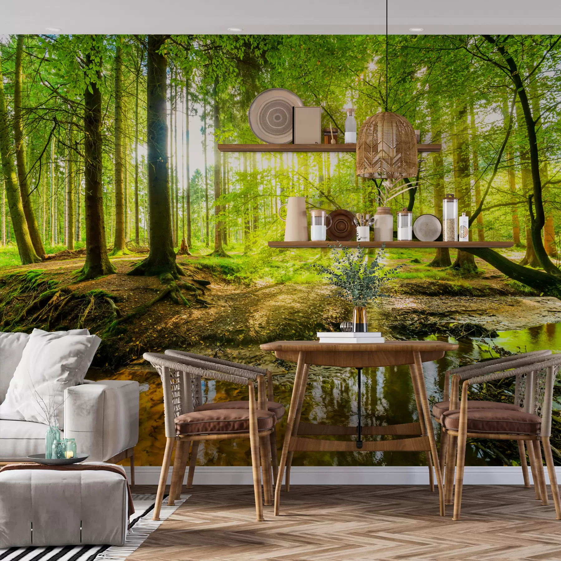 fototapet Transparența fluxului forestier u93621
