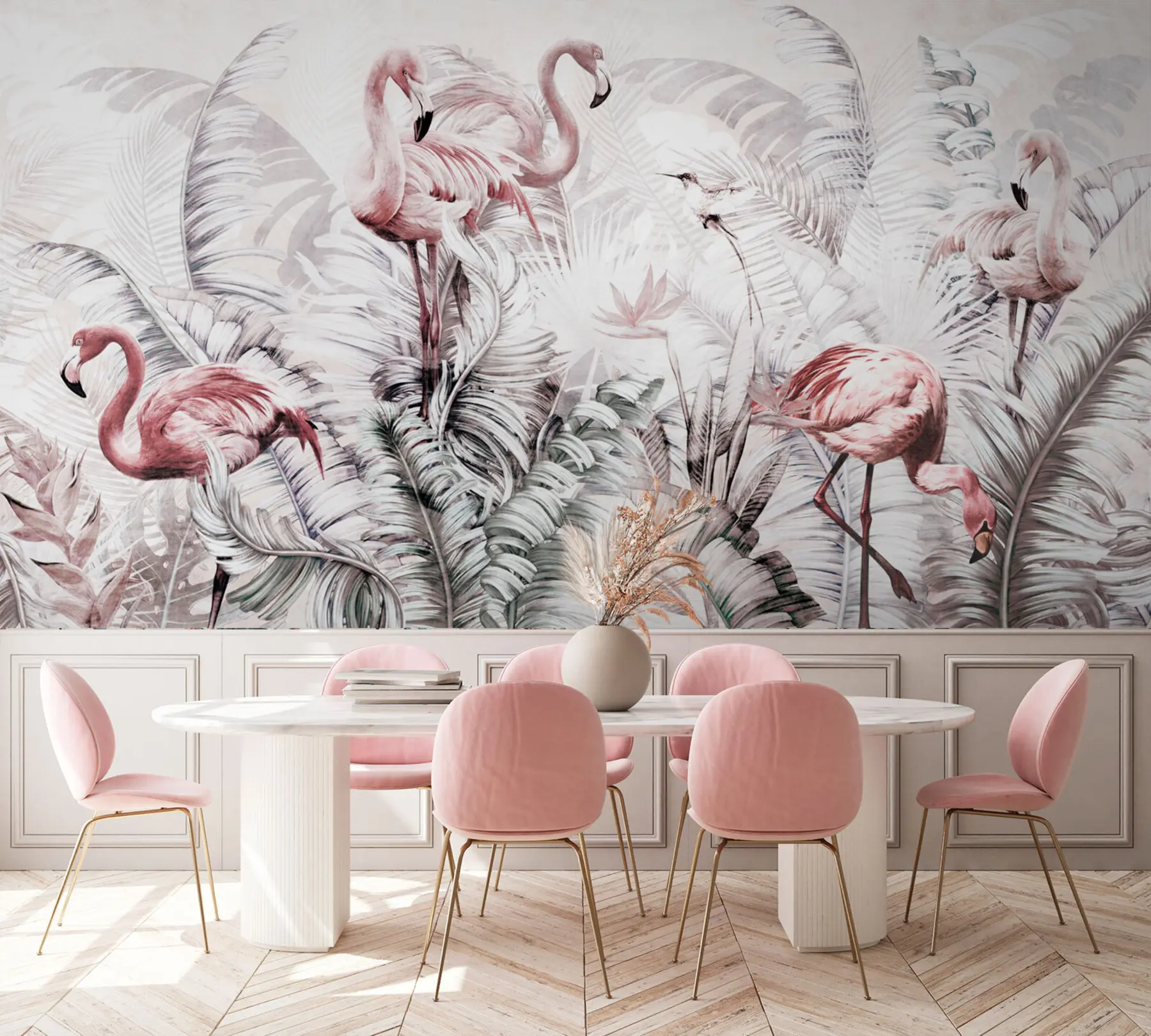 fototapet Flamingo la tropice u73919