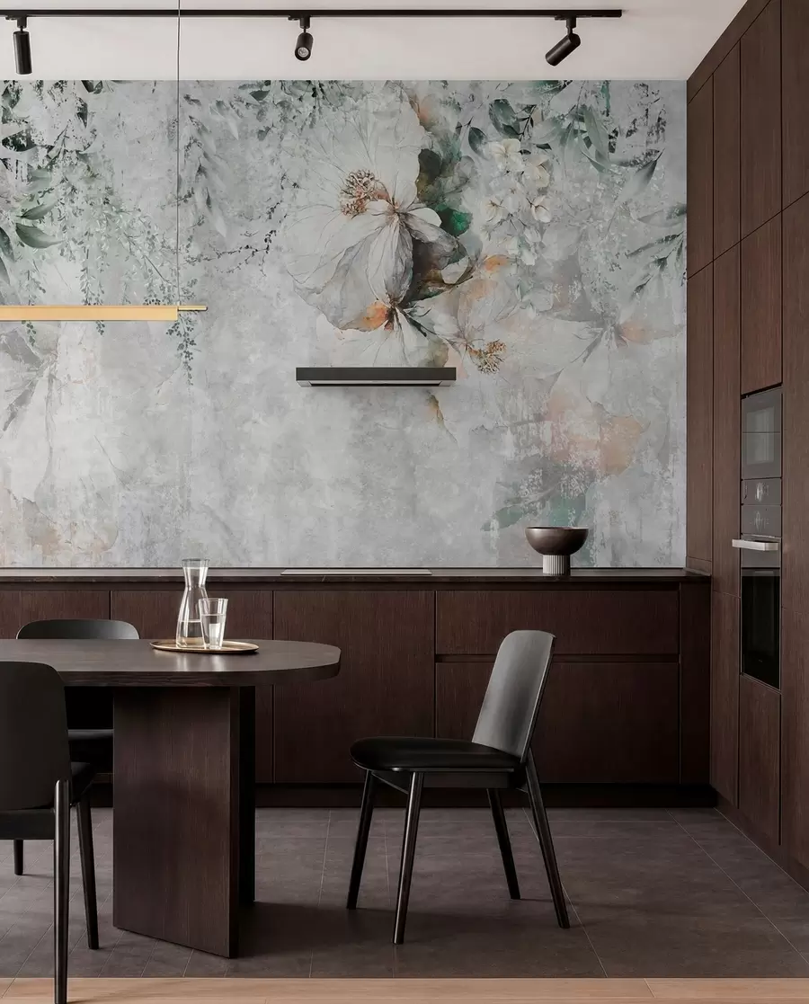 fototapet Floare pe fundal grunge beton u73969