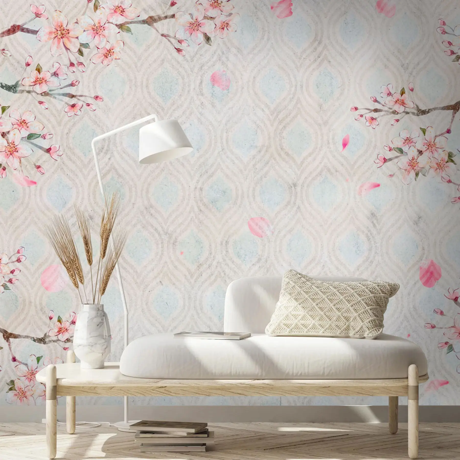 fototapet Flori Sakura în stil vintage u74383