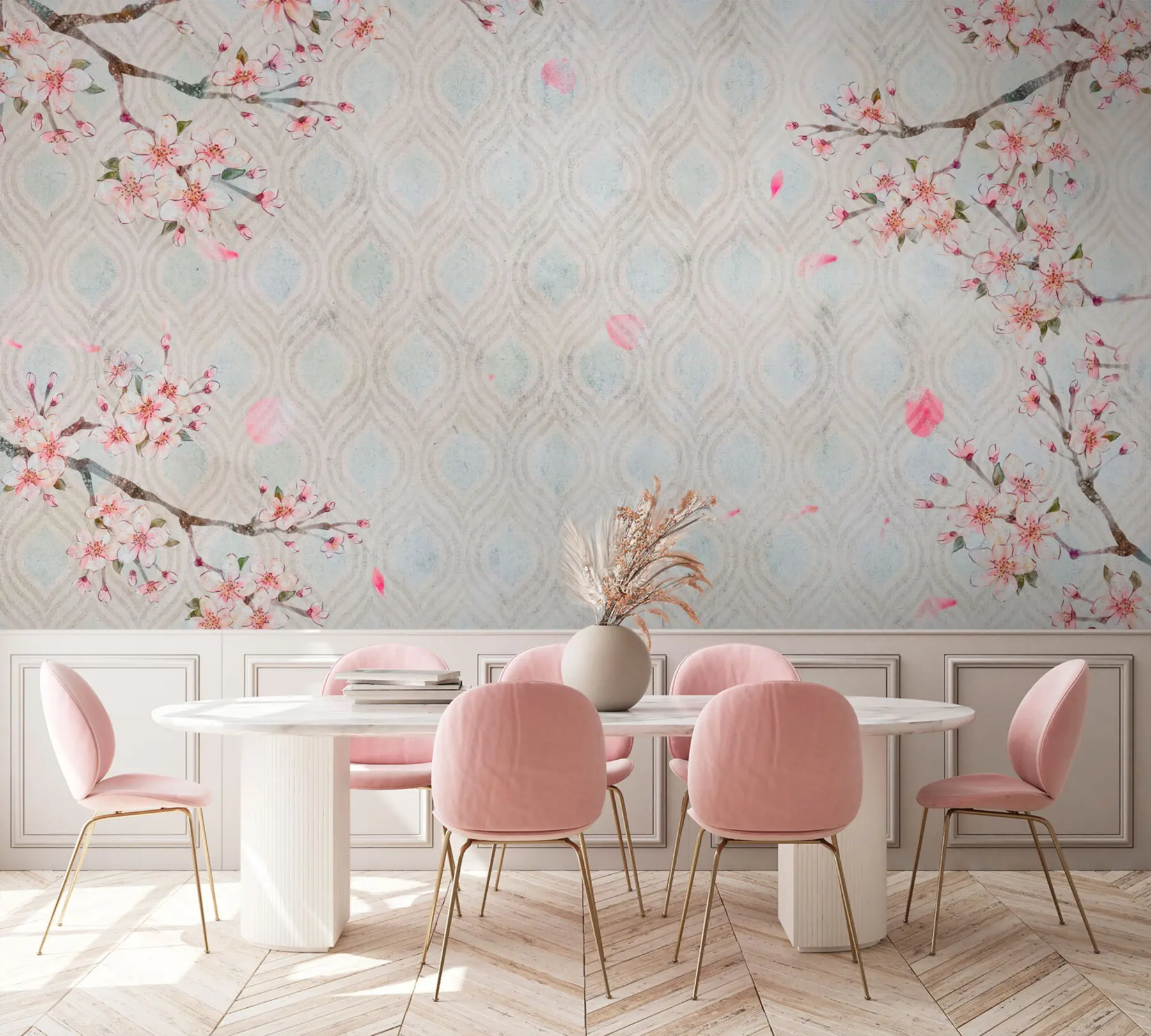 fototapet Flori Sakura în stil vintage u74383