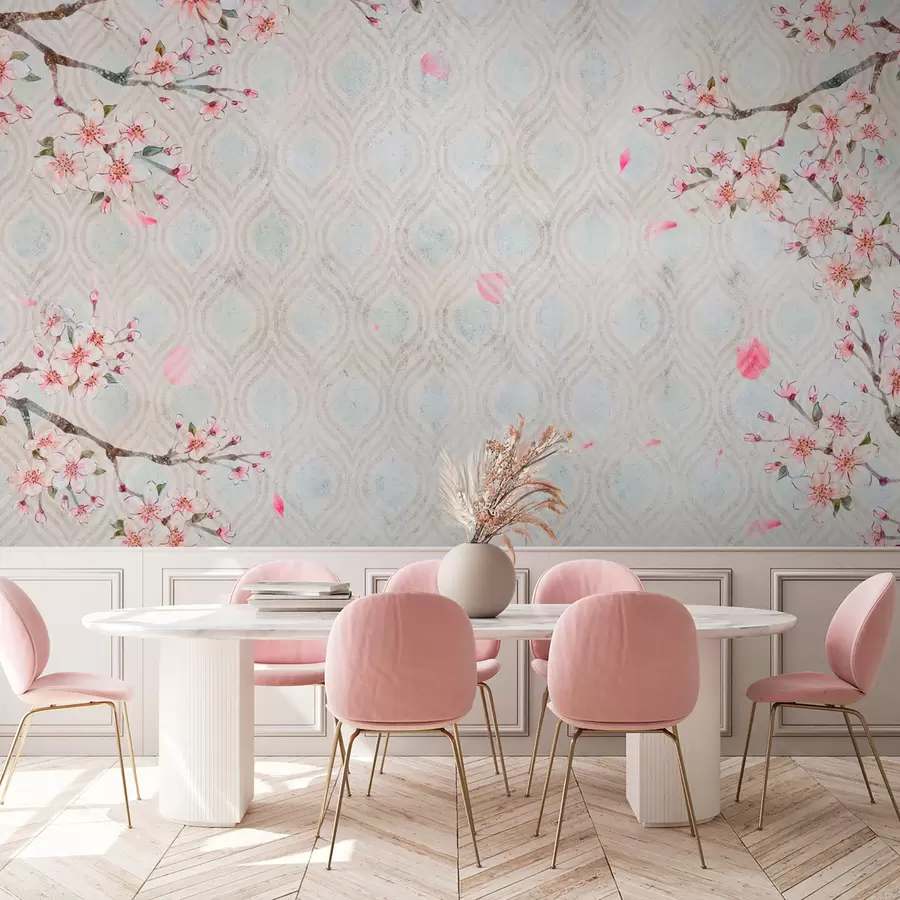 fototapet Flori Sakura în stil vintage u74383