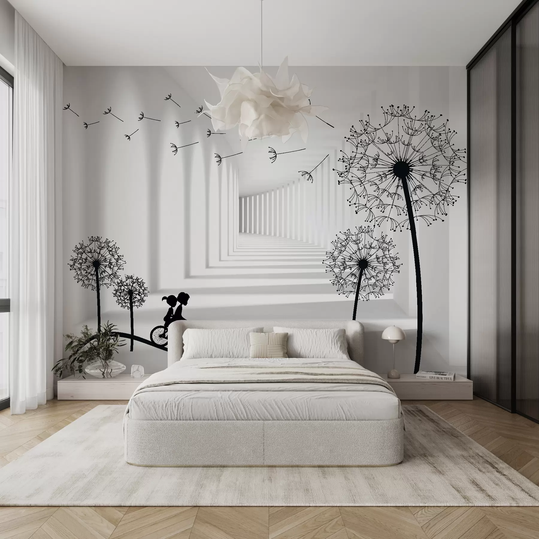 fototapet Siluete de păpădii în tunel u63551