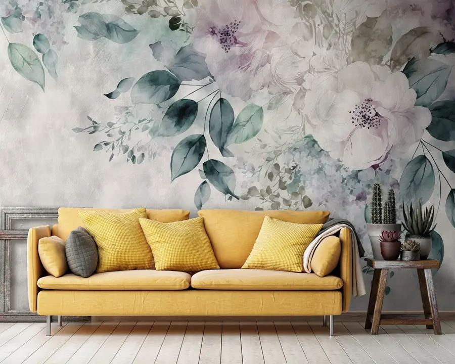 fototapet Delicate flori acuarelă u93940