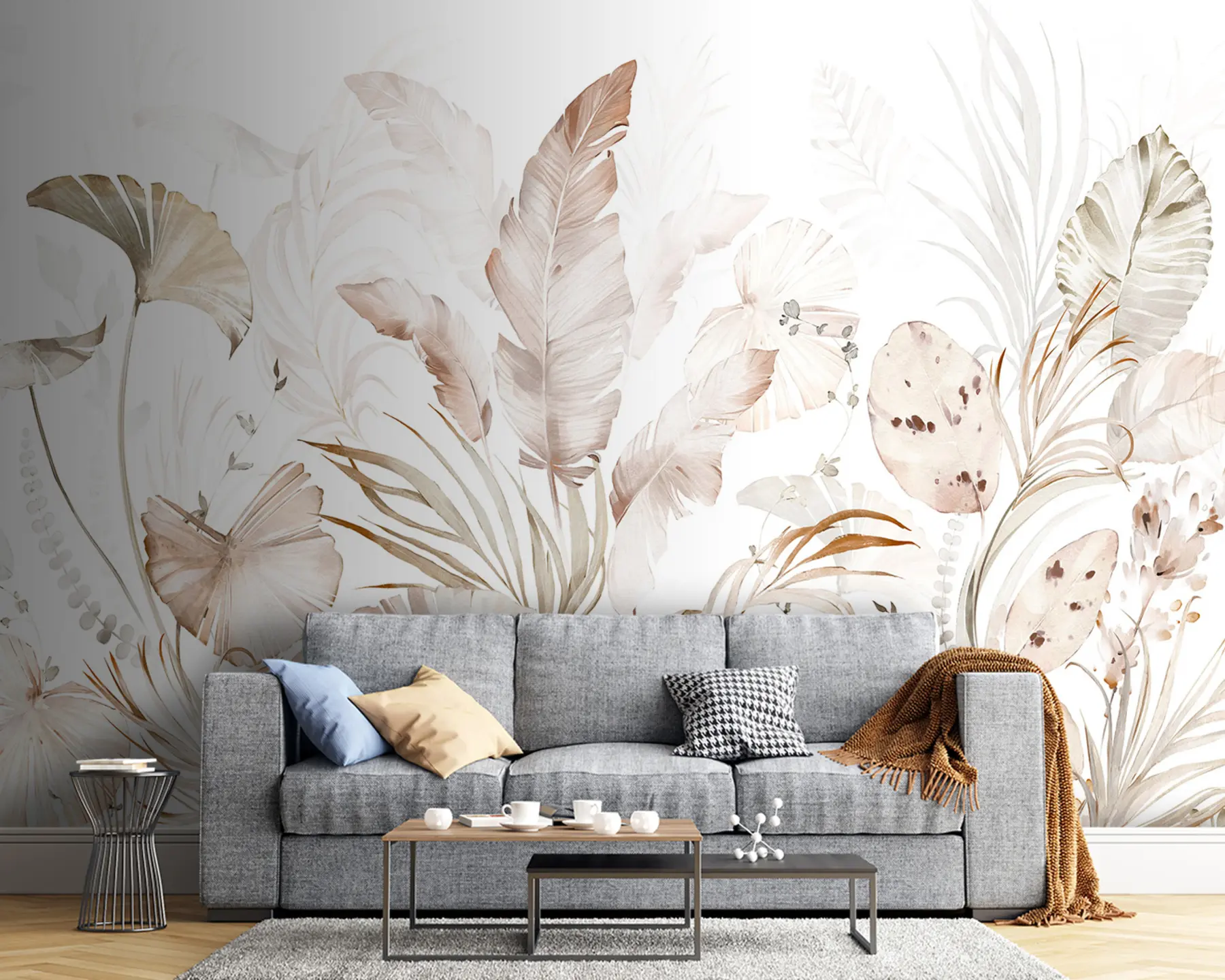 fototapet Acuarelă frunze tropicale u93967