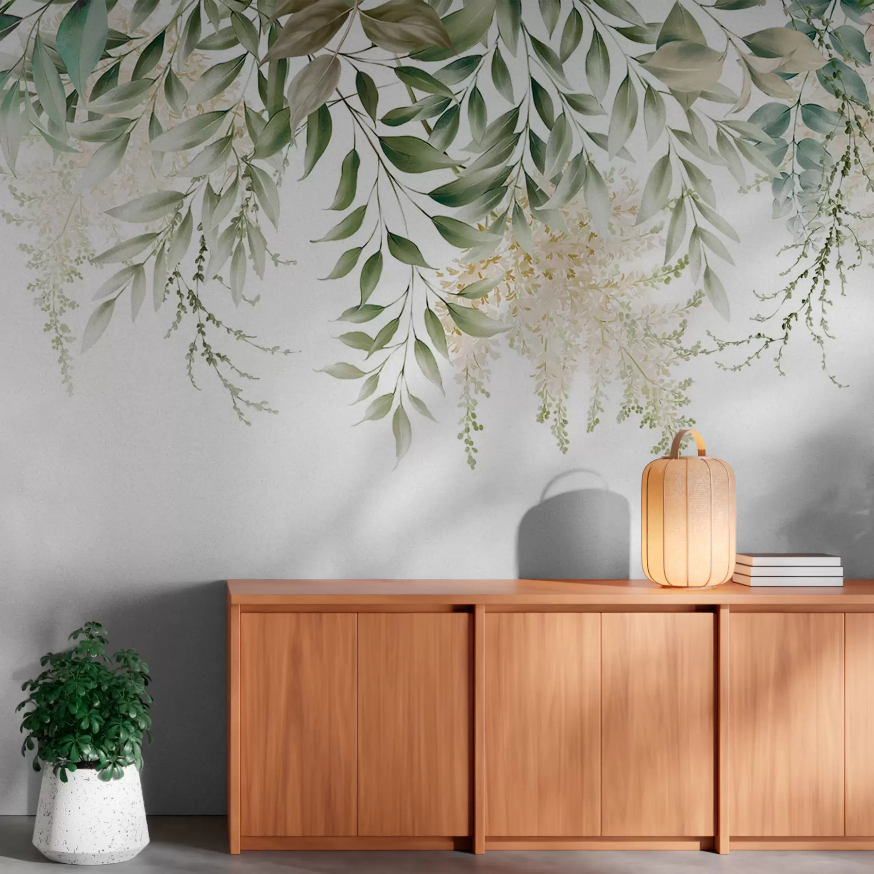 fototapet Cadru floral cu verdeață acuarelă u94197