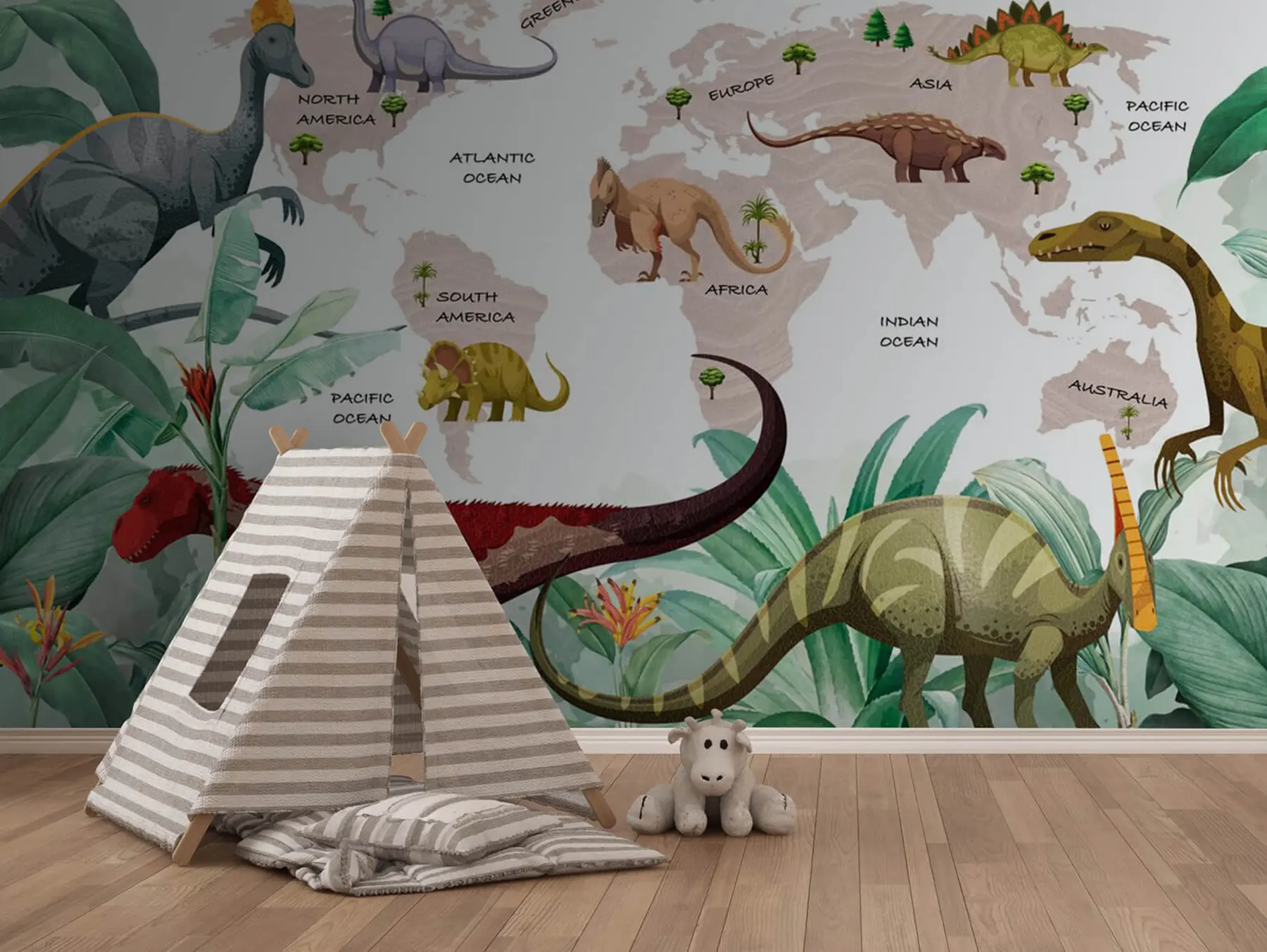 fototapet Harta dinozaurilor din lume u71068v4