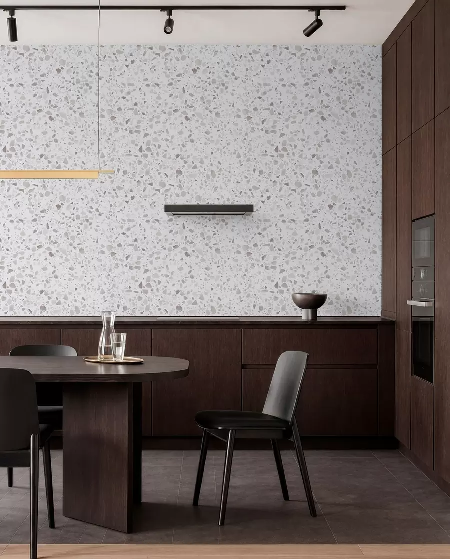 fototapet Plăci terrazzo, mozaic cu pietre naturale, granit, marmură, cuarț, beton u94304