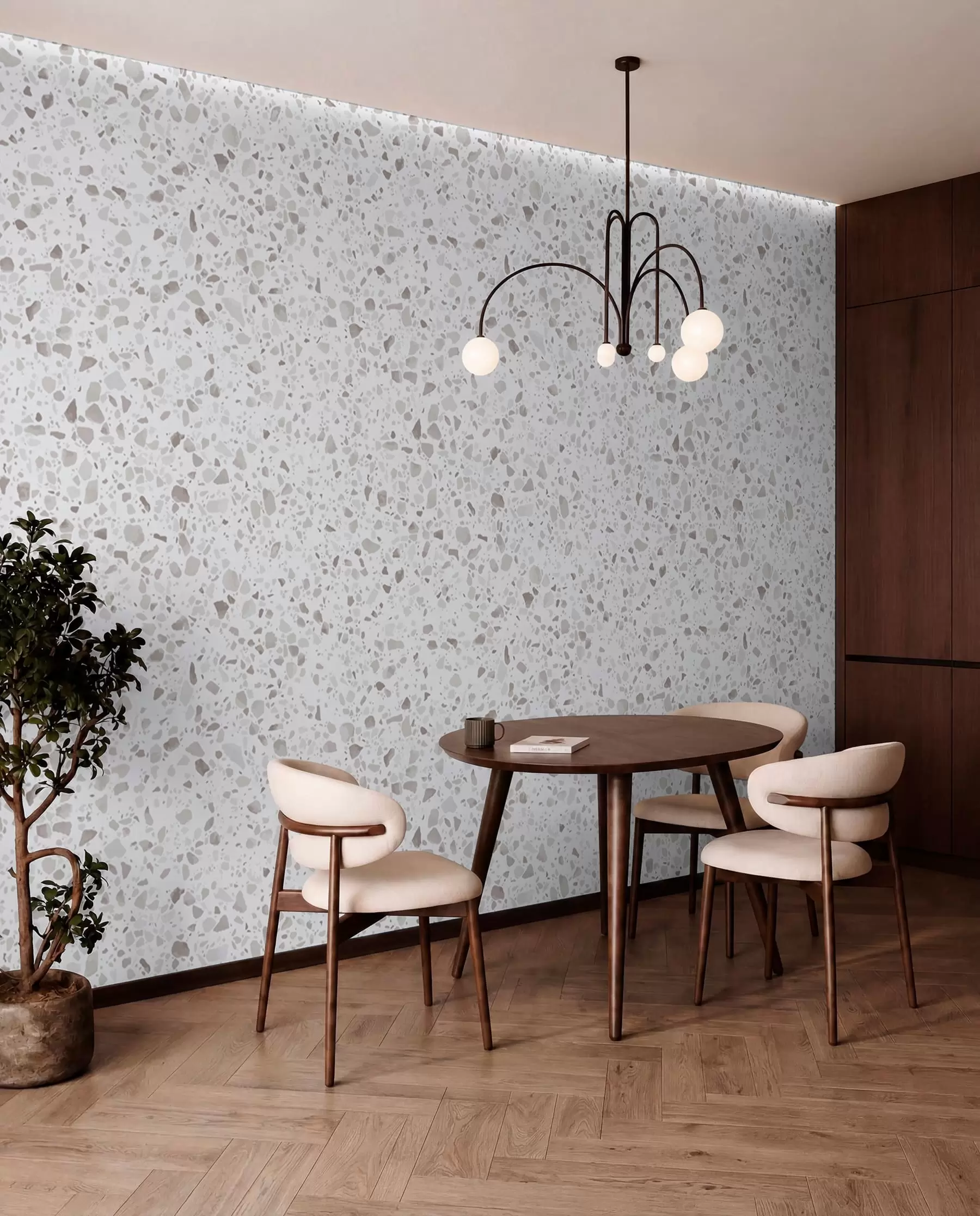 fototapet Plăci terrazzo, mozaic cu pietre naturale, granit, marmură, cuarț, beton u94304