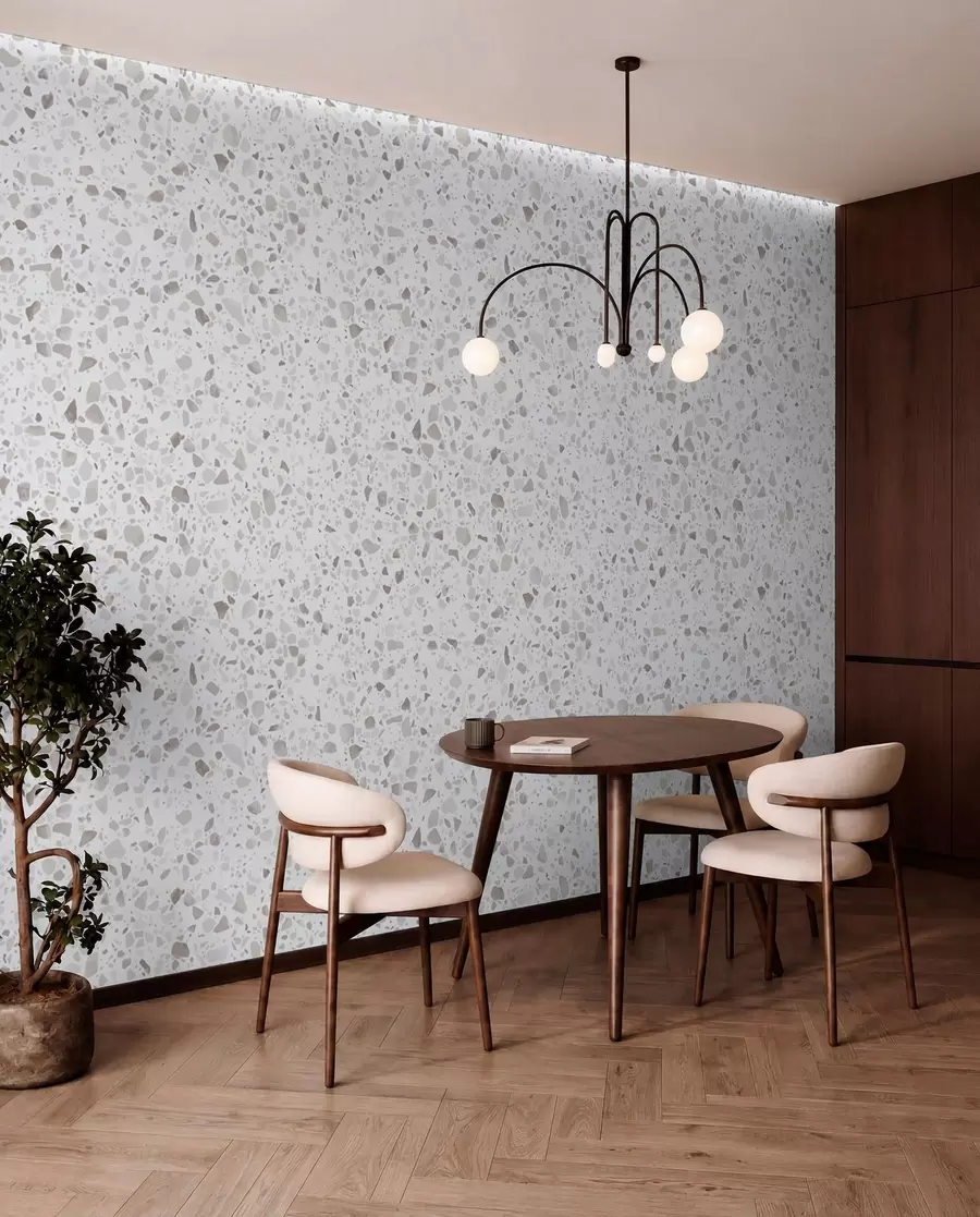fototapet Plăci terrazzo, mozaic cu pietre naturale, granit, marmură, cuarț, beton u94304