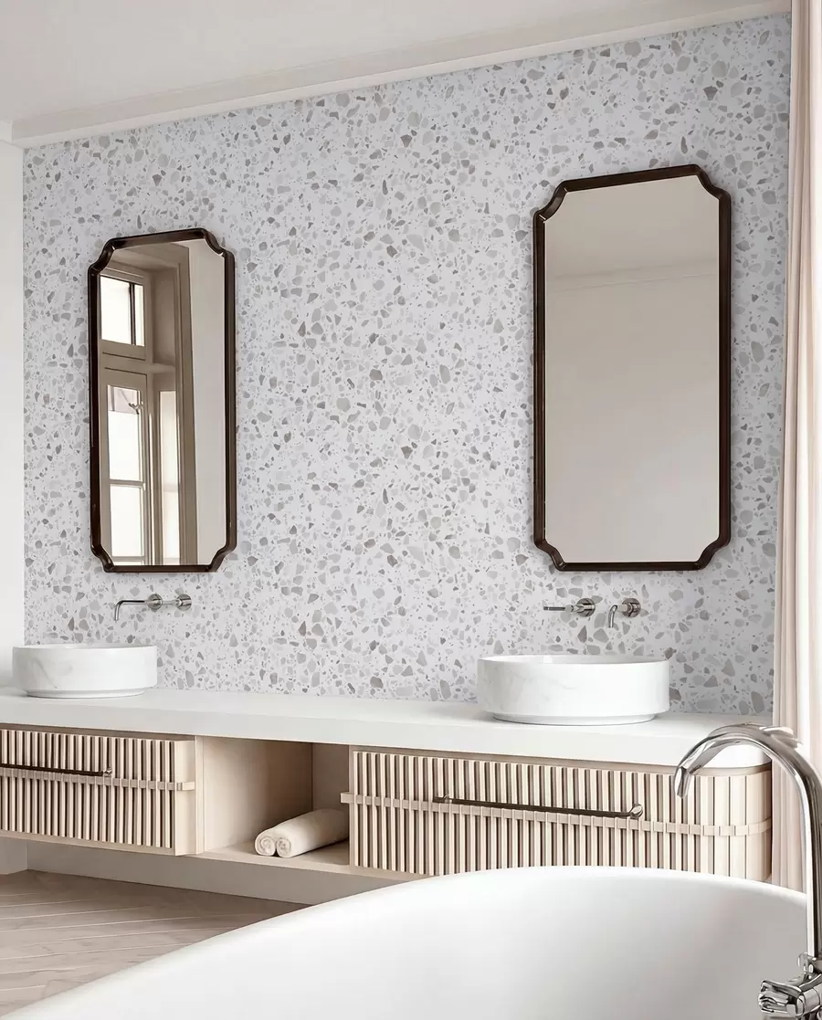 fototapet Plăci terrazzo, mozaic cu pietre naturale, granit, marmură, cuarț, beton u94304
