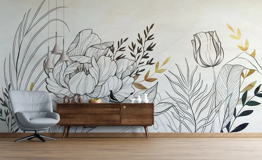 fototapet floare frunziș u94307