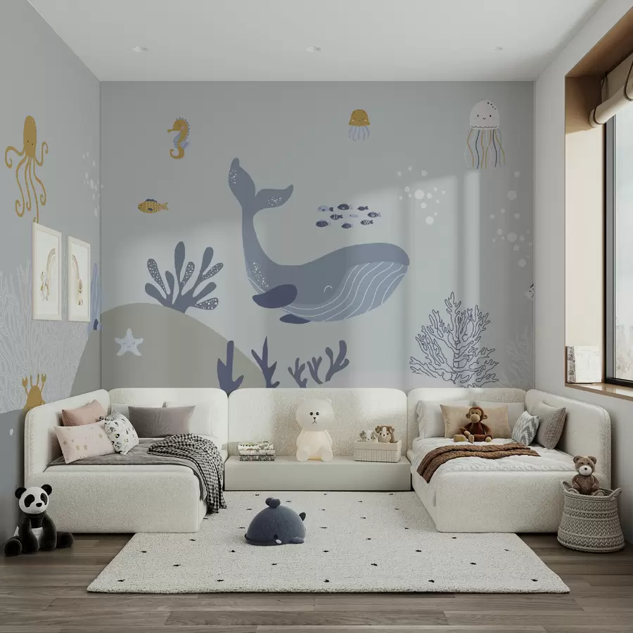 fototapet Viața marină, balenă drăguță u94308