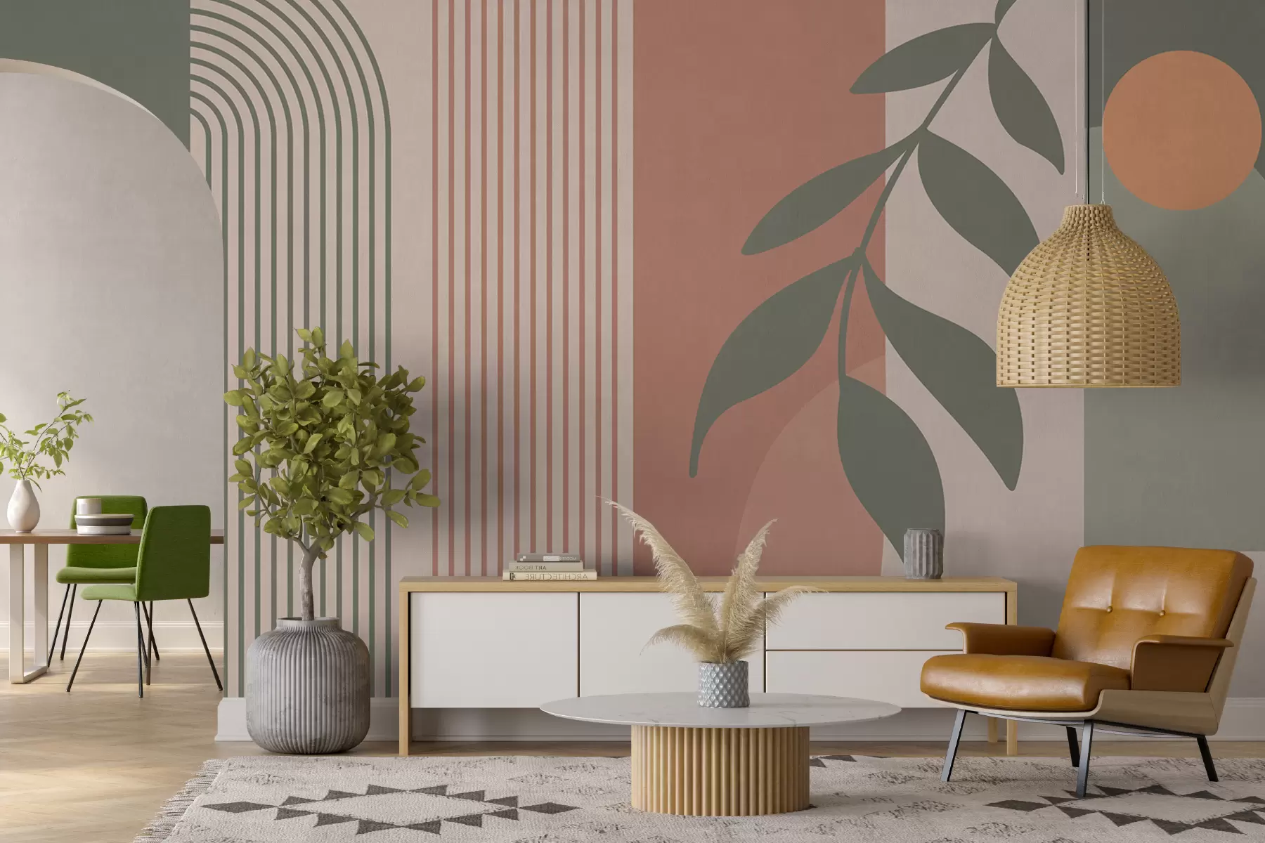 fototapet Arce și elemente decorative în stil boho u94153