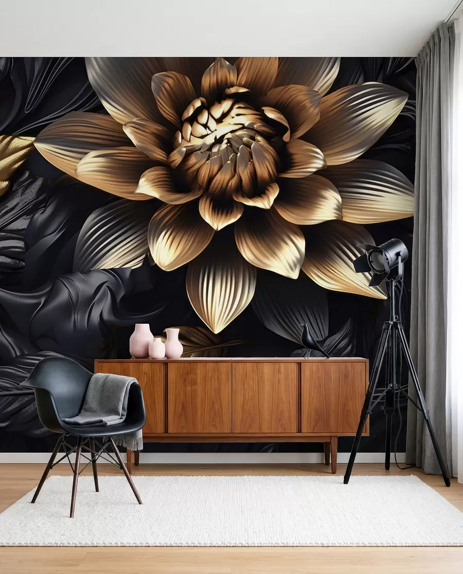 fototapet Flori negre voluminoase u95244