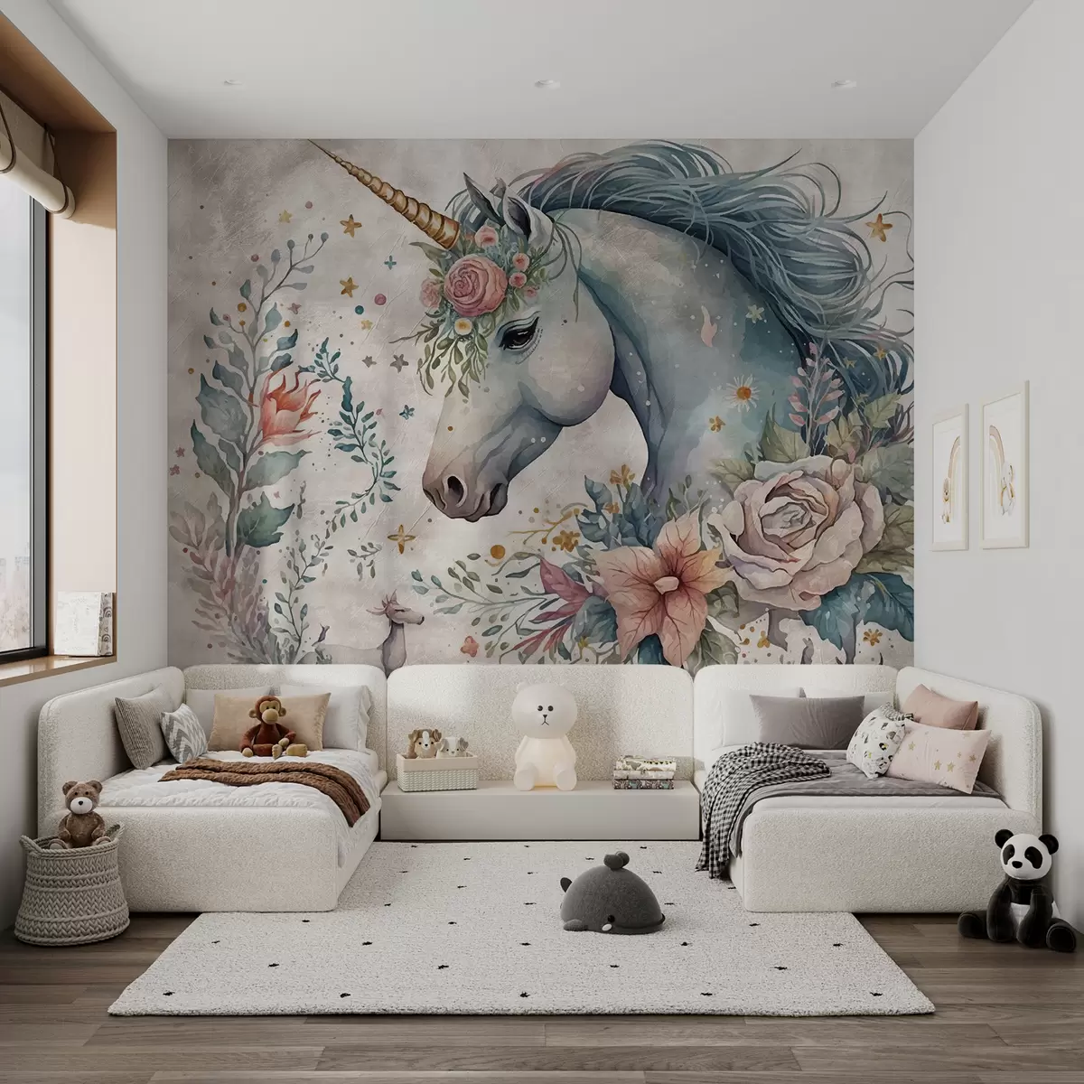 fototapet Unicorn în flori u95404