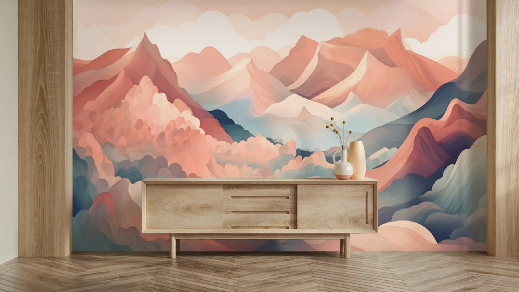 fototapet munți roz u95993