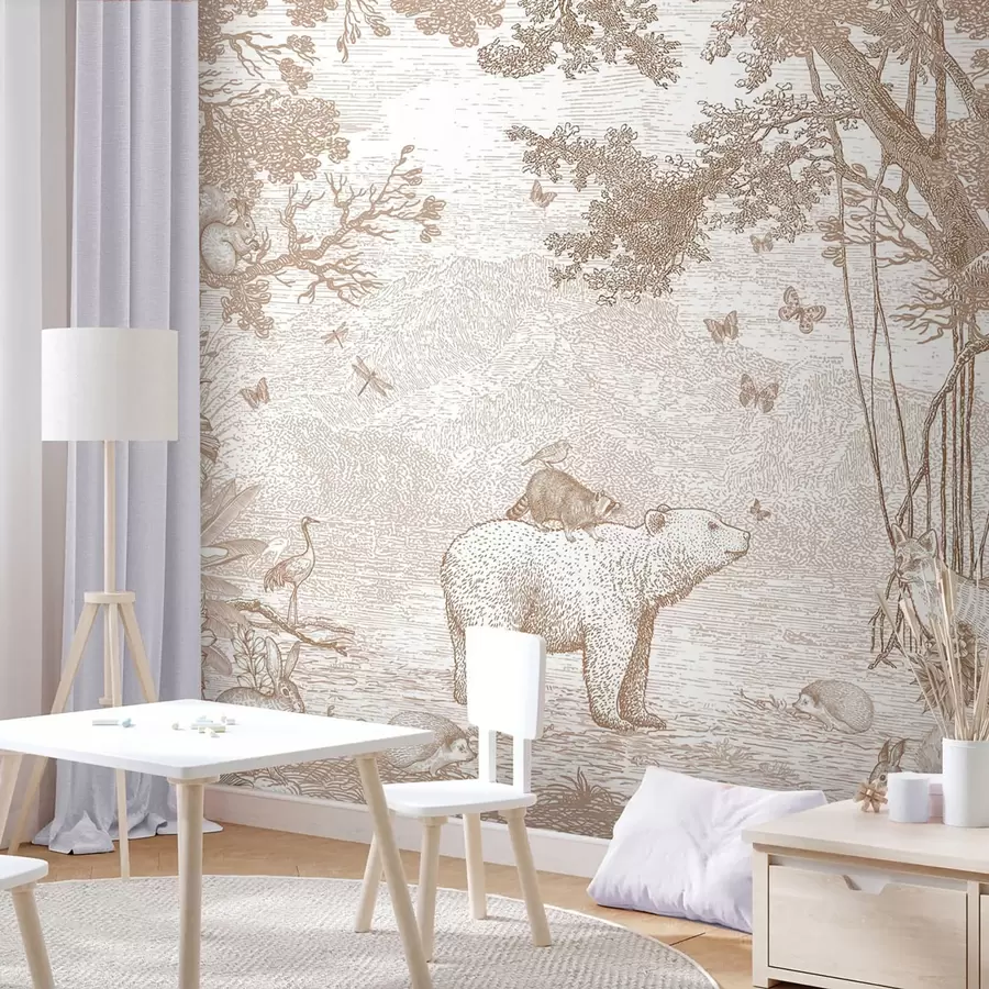 fototapet Pădure de zâne cu animale adorabile u95425