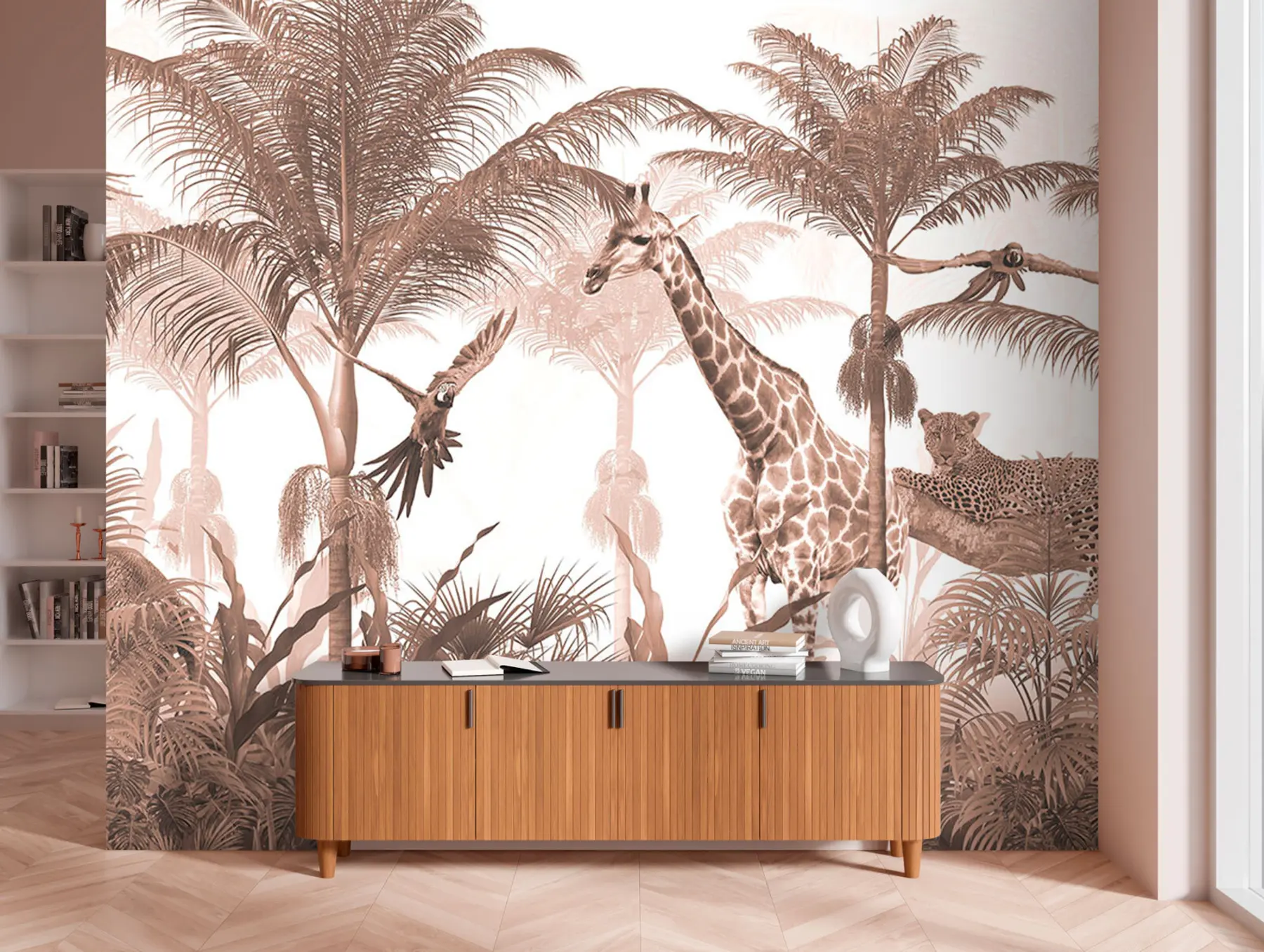 fototapet Design tapet copac tropical cu animale u95906