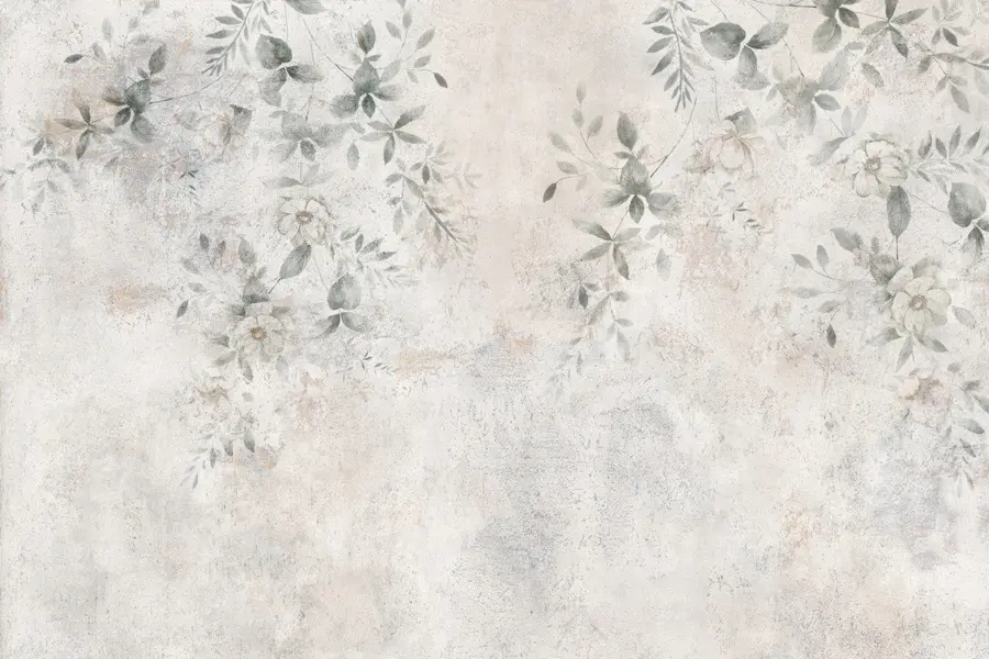 fototapet Flori cu ramuri pe beton grunge fundal minimalism u96140