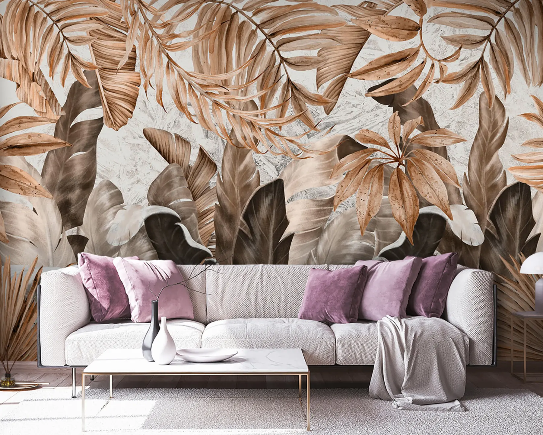fototapet Frunze tropicale în stil loft u95674