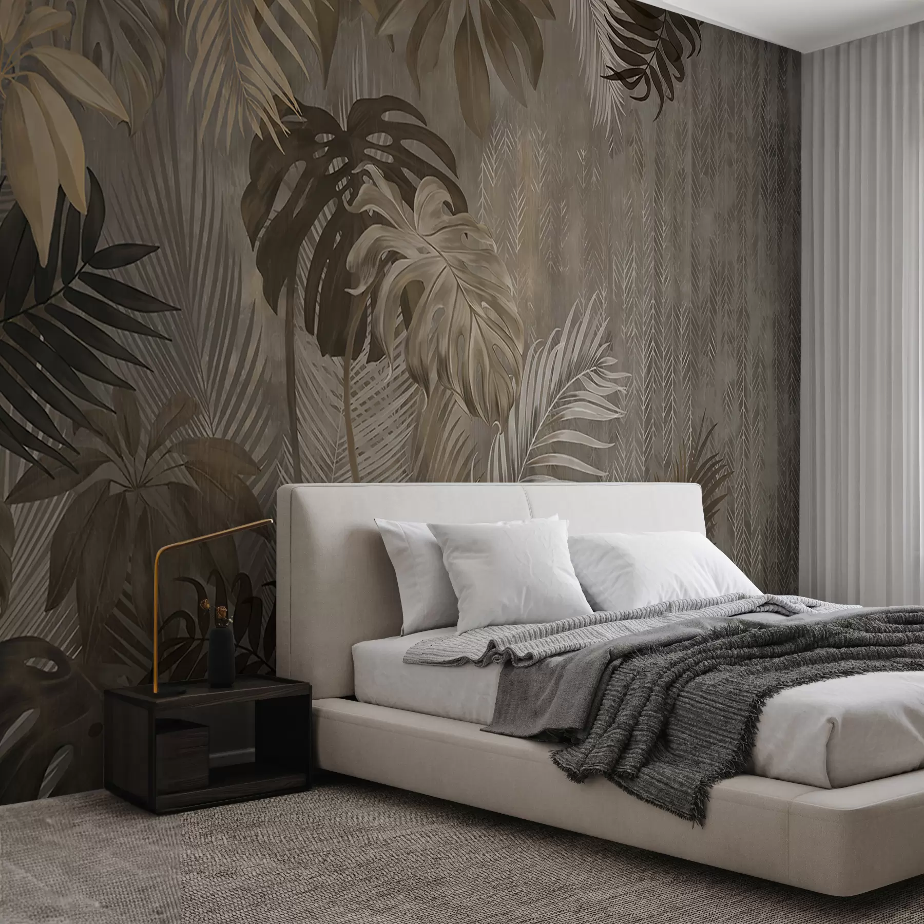 fototapet Frunze tropicale în stil grunge u97012