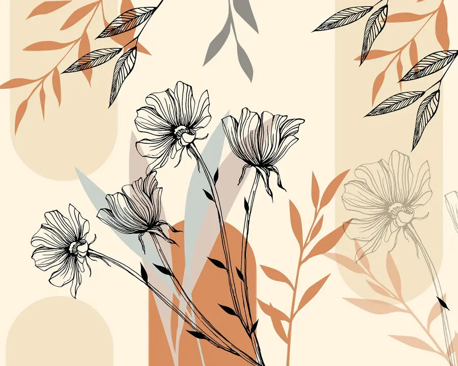fototapet Trellises populare în stil boho cu flori u97028